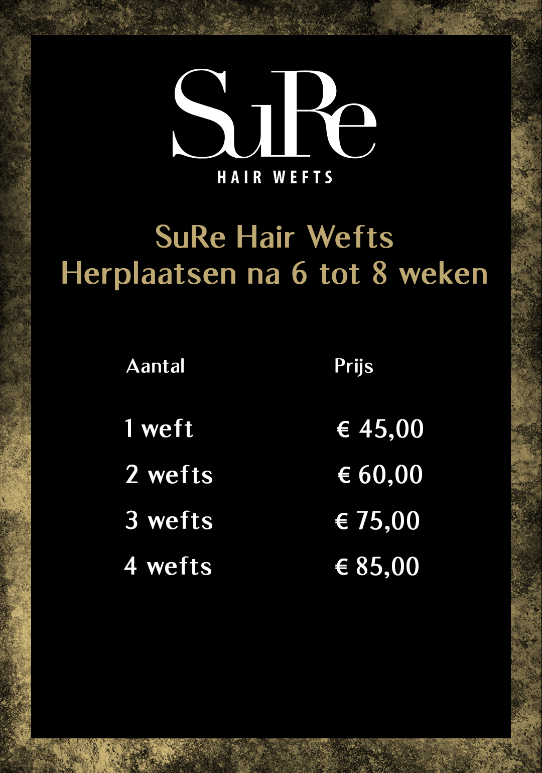 HERPLAATSEN HAIRWEFTS